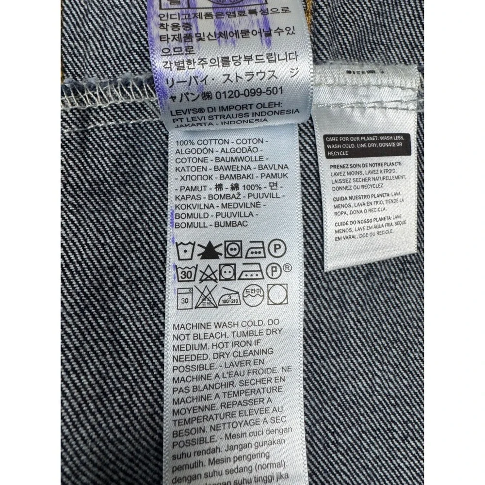 Levis Mens The Trucker Jacket Dark Indigo Denim Standard Fit Size Medium NWT